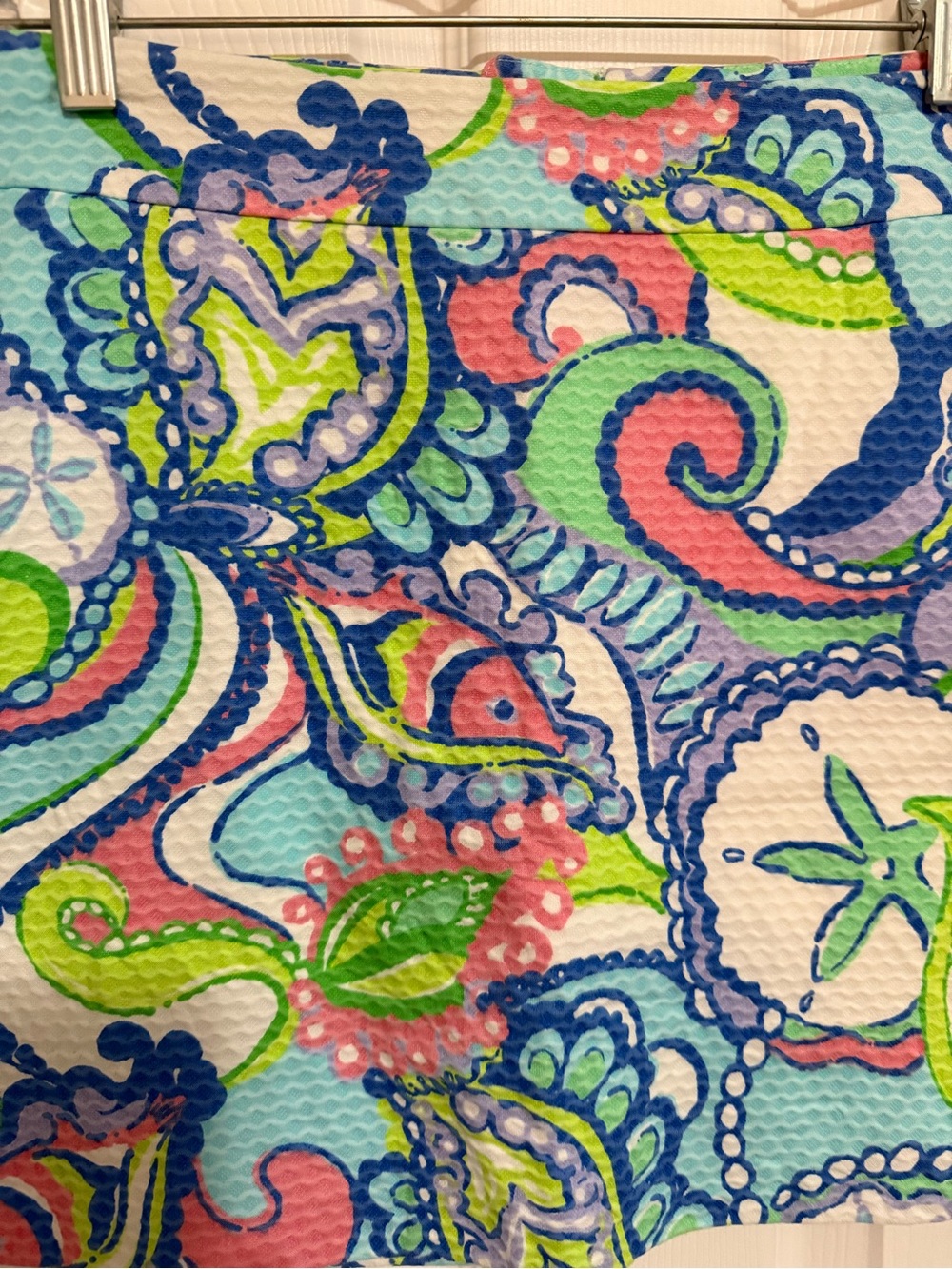 Lilly Pulitzer Bright Blue Green Pink Paisley Mini Skirt - Picture 3 of 10